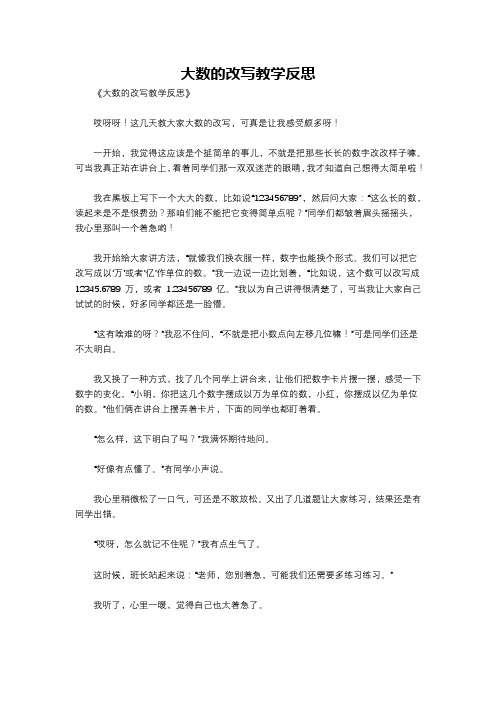 大数的改写教学反思