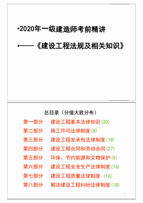 2020一建法规-中建内训通关秘籍(内部资料)