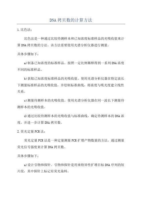 DNA拷贝数的计算方法