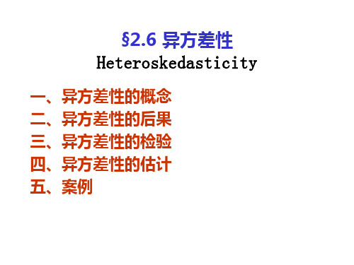 第二章六计量经济学-异方差性