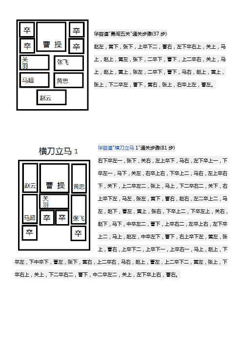 三国华容道(附摆图)解法1