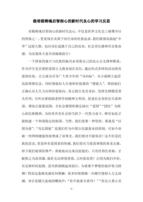 做培根铸魂启智润心的新时代良心的学习反思