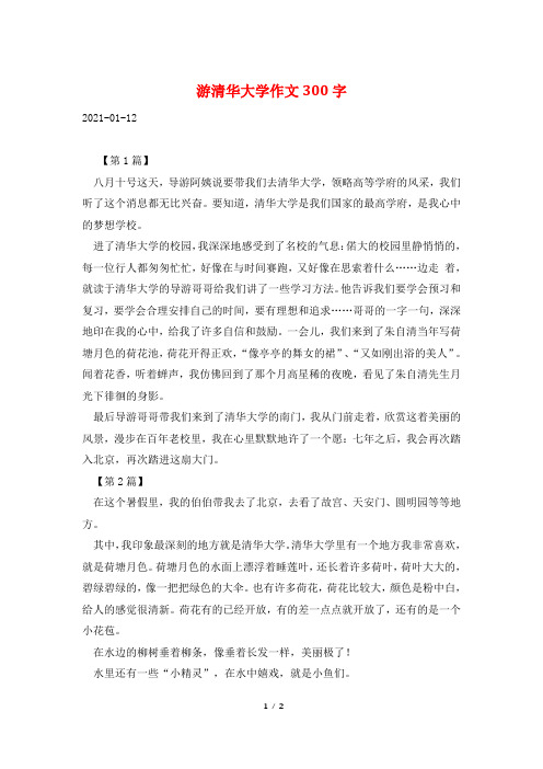 游清华大学作文300字