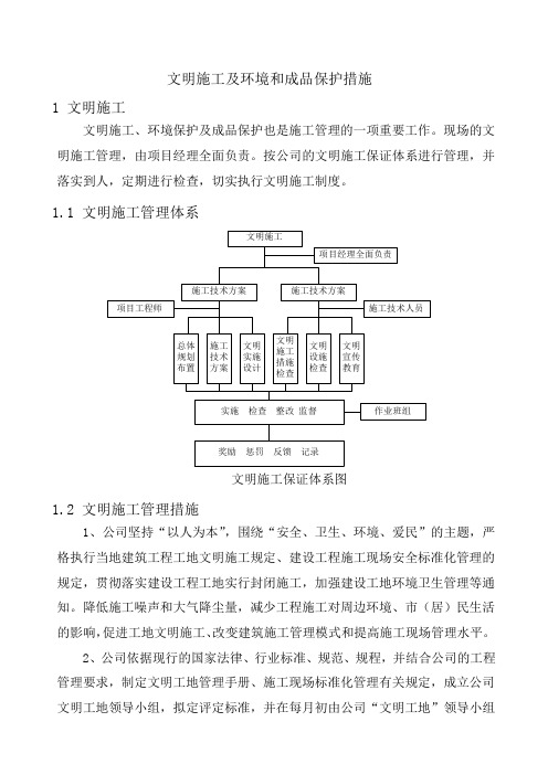 文明施工及环境和成品保护措施