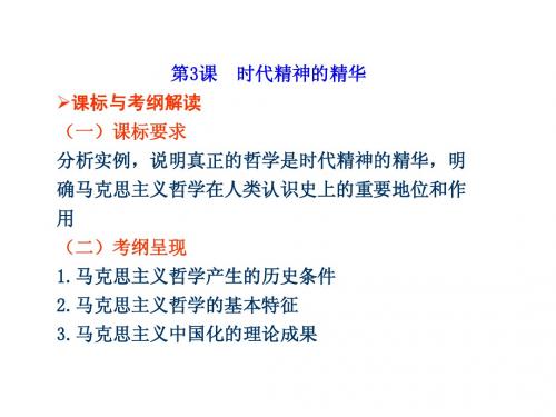 高考政治必修4生活与哲学第3课 时代精神的精华复习课件(42P 2013高考调研)