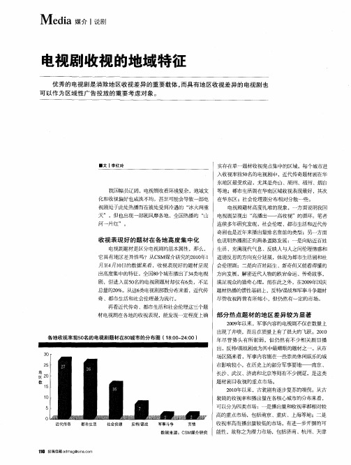 电视剧收视的地域特征