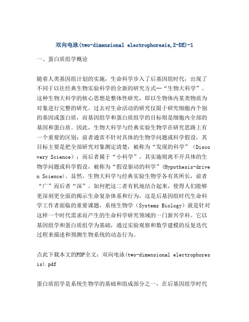 双向电泳(two-dimensional electrophoresis,2-DE)-1