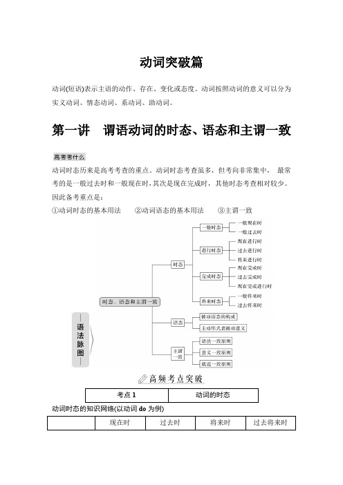 【高考英语一轮复习】第一讲 谓语动词的时态、语态和主谓一致