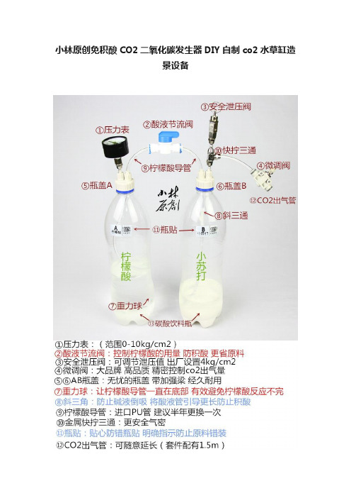 小林原创免积酸CO2二氧化碳发生器DIY自制co2水草缸造景设备