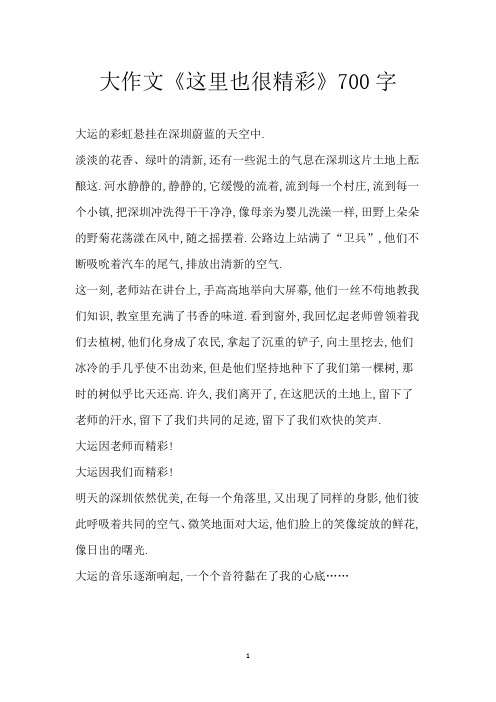 大作文《这里也很精彩》700字