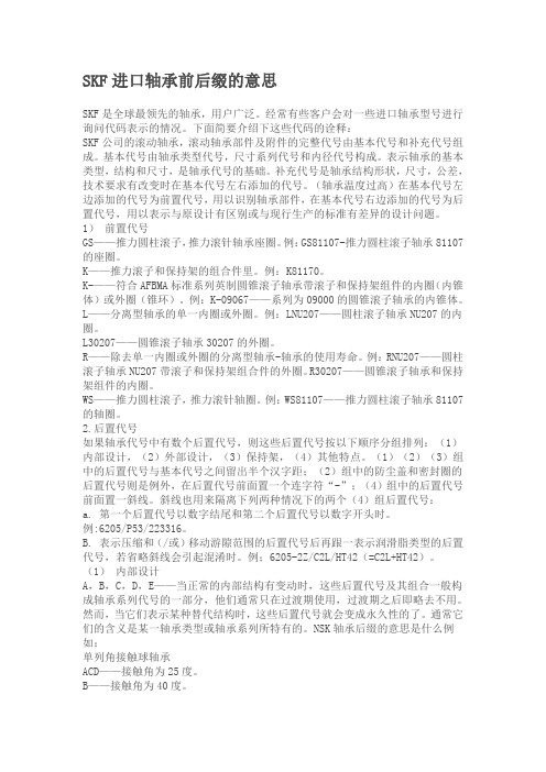 SKF后缀表示方法