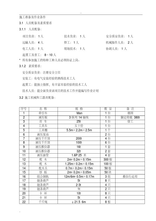 主变压器液压推行就位技术方案