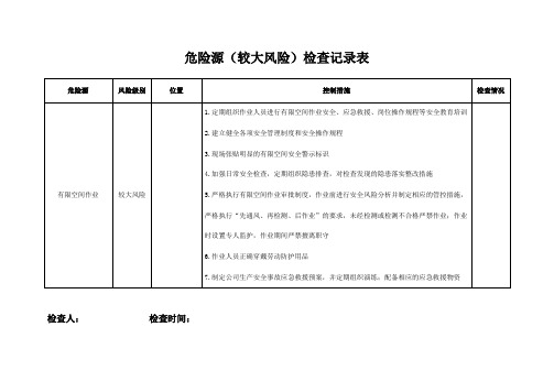 危险源检查记录表(与危险源档案对应)