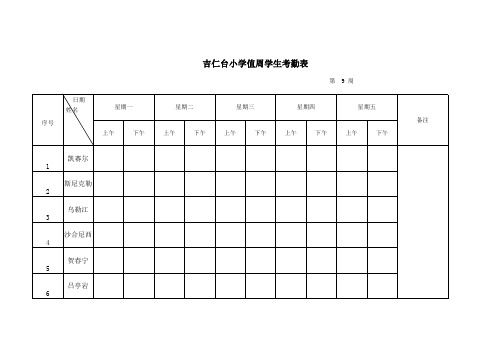 值周学生考勤表