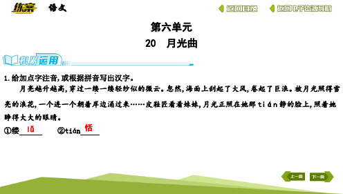 2022年部编版六年级语文上册20月光曲课堂练习题及答案