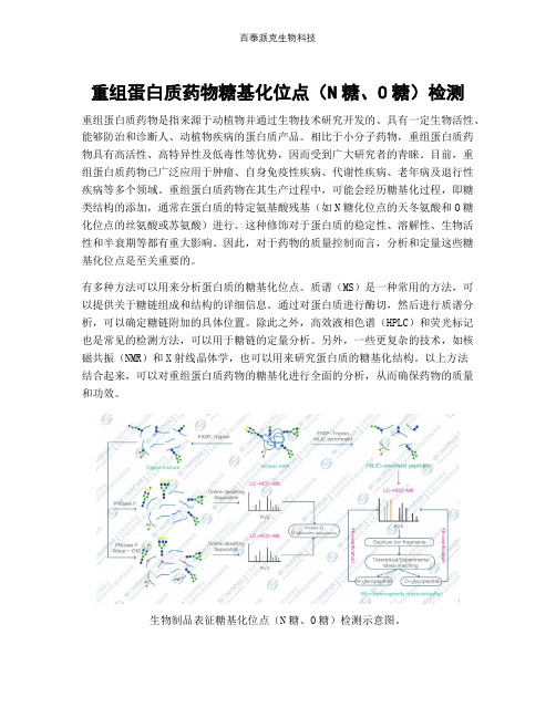 重组蛋白质药物糖基化位点(N糖、O糖)检测