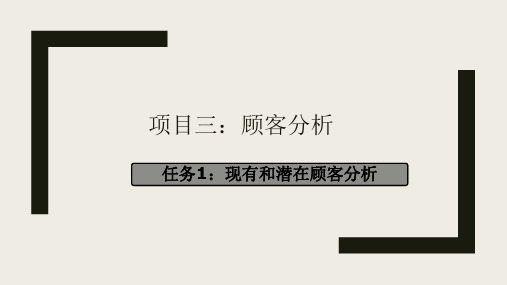 市场营销策划实务项目三：顾客分析