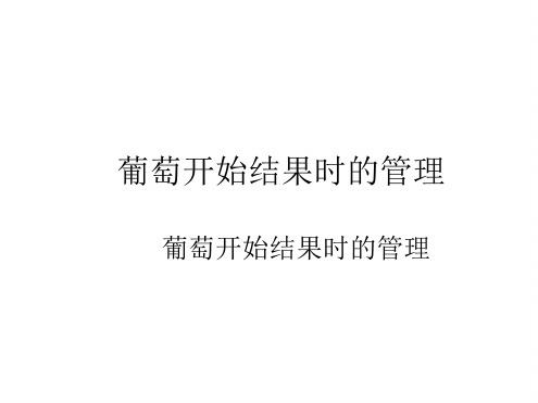 葡萄开始结果时的管理技巧