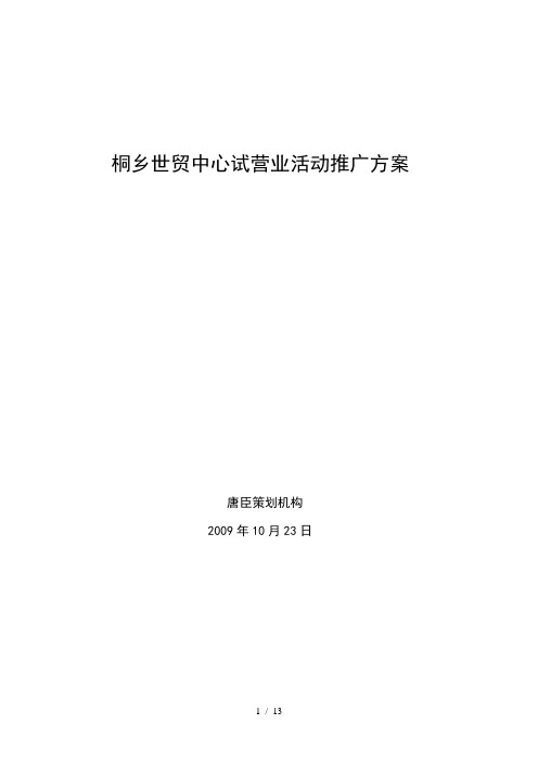 某大型商业项目试营业活动策划方案