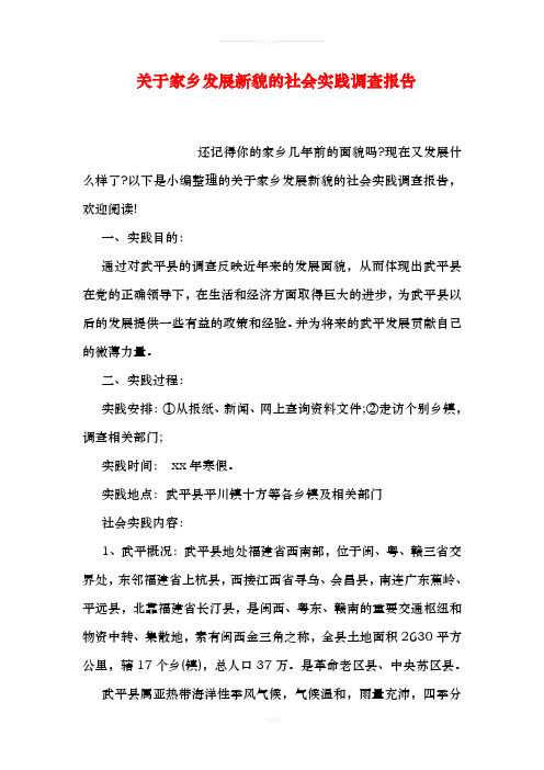 关于家乡发展新貌的社会实践调查报告