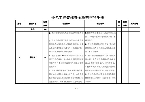 外包工程管理安全检查指导手册