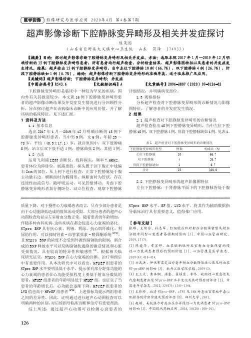 超声影像诊断下腔静脉变异畸形及相关并发症探讨