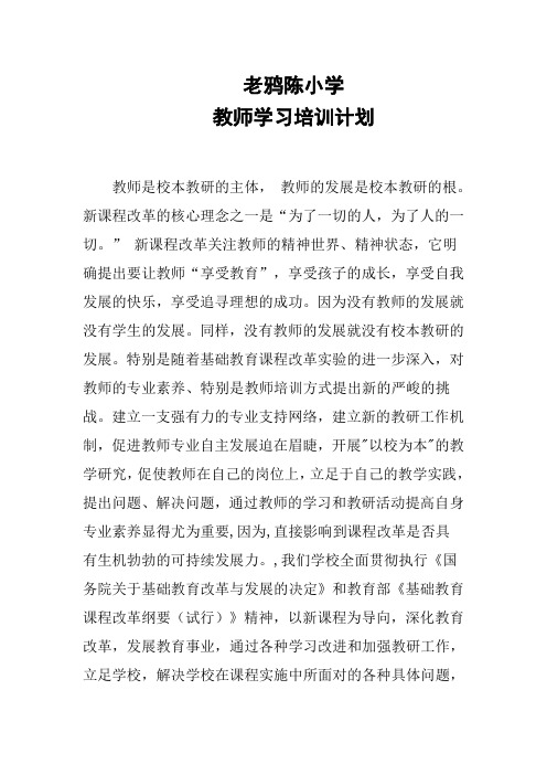 老鸦陈小学学习与提高培训计划