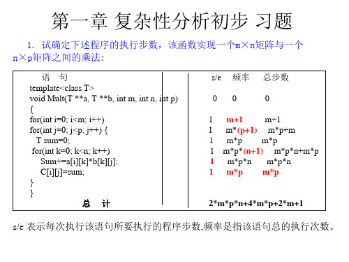 中科院计算机算法分析与设计_习题1-2_答案精品PPT课件