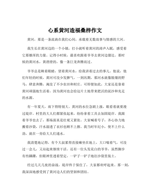 心系黄河造福桑梓作文