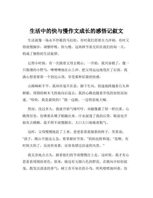 生活中的快与慢作文成长的感悟记叙文