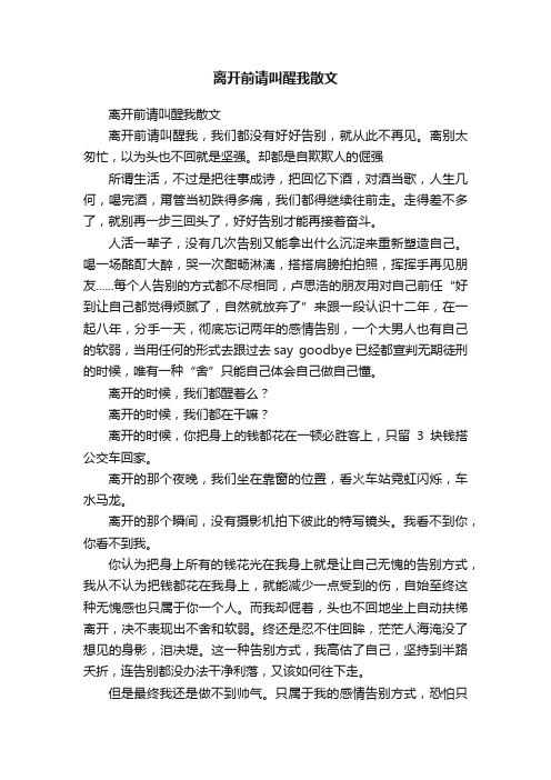 离开前请叫醒我散文