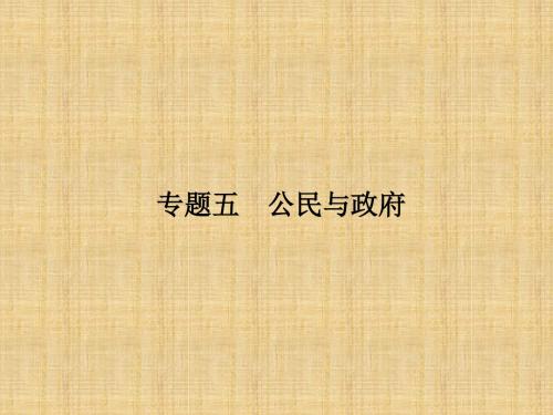 高考政治二轮复习 第一部分 专题突破方略 五 公民与政府 1 我国公民的政治参与名师课件