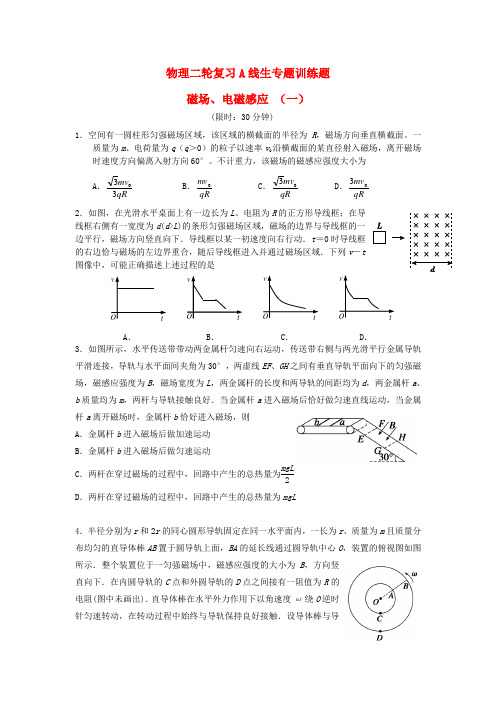 四川省宜宾市南溪区第二中学校高考物理 专题训练 磁场、电磁感应(一)