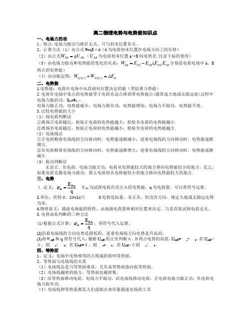 电势能知识点