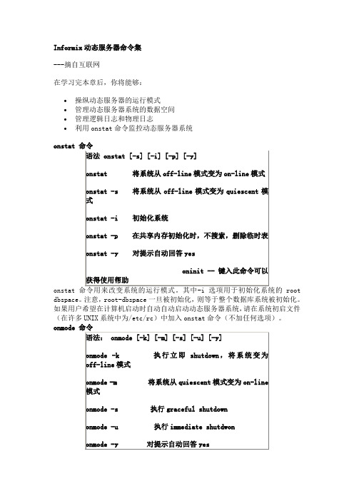 计算机Informix动态服务器命令集