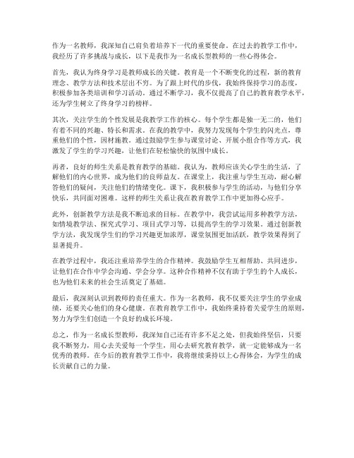 成长型教师心得体会