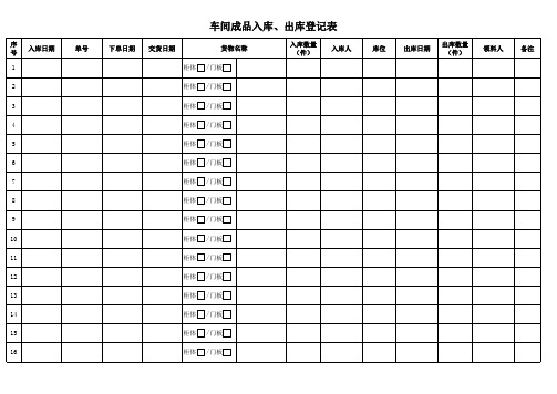 家具厂出入库登记表 - 详细