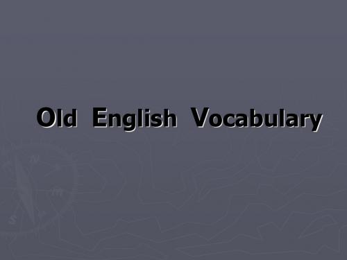 Old  English  Vocabulation 3