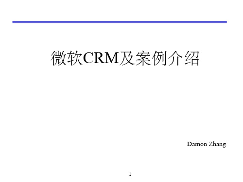 微软CRM介绍及案例讲解