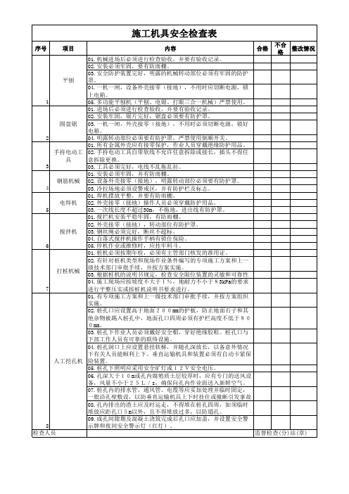 施工机具安全检查表 (3)精选全文完整版