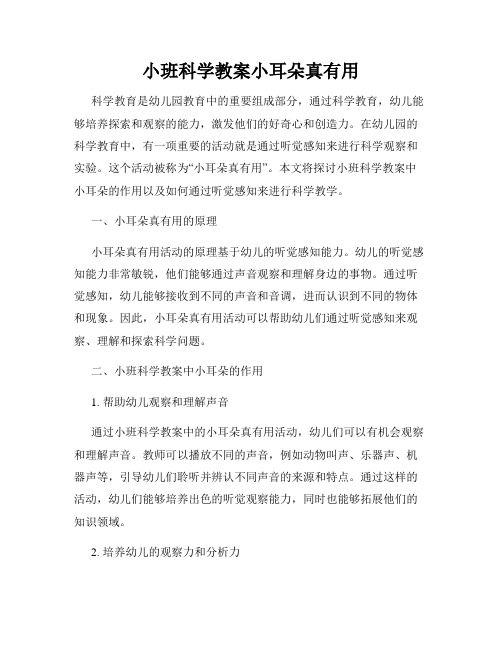 小班科学教案小耳朵真有用