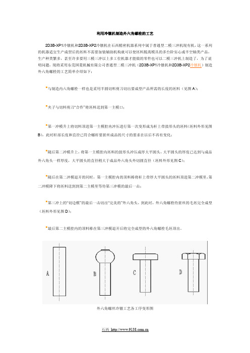 利用冷镦机制造外六角螺栓的工艺