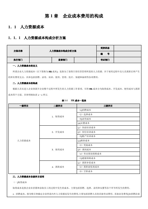 企业年度人力资源成本预算分析与编制