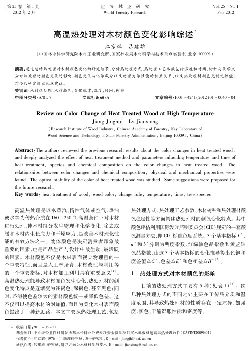 高温热处理对木材颜色变化影响综述-世界林业研究