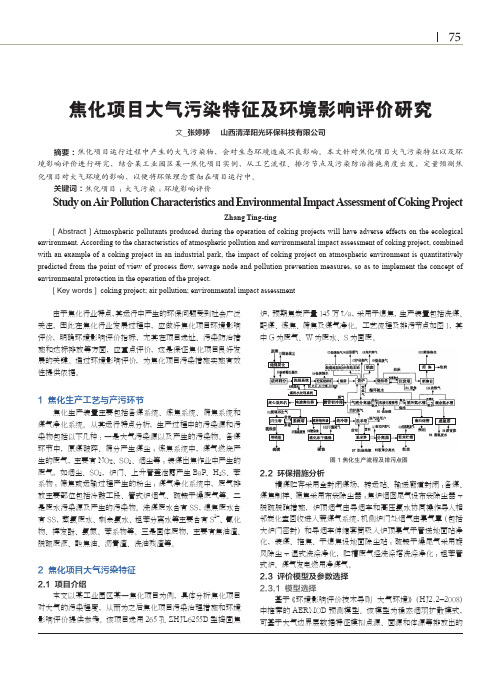 焦化项目大气污染特征及环境影响评价研究