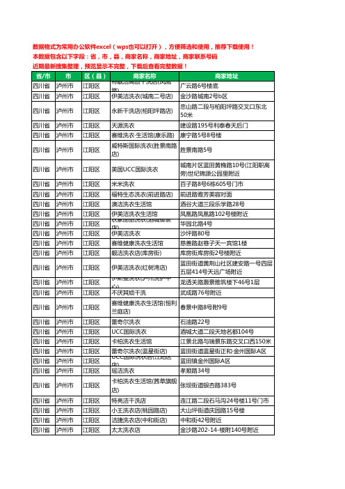 2020新版四川省泸州市江阳区洗衣店工商企业公司商家名录名单联系电话号码地址大全102家