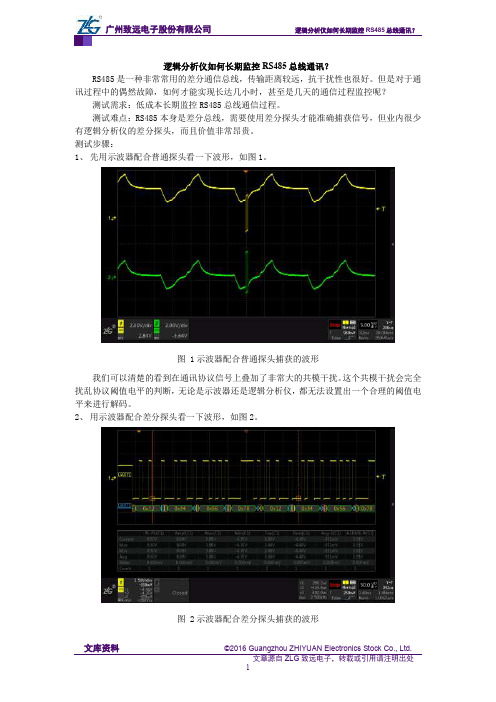 逻辑分析仪如何长期监控RS485总线通讯？