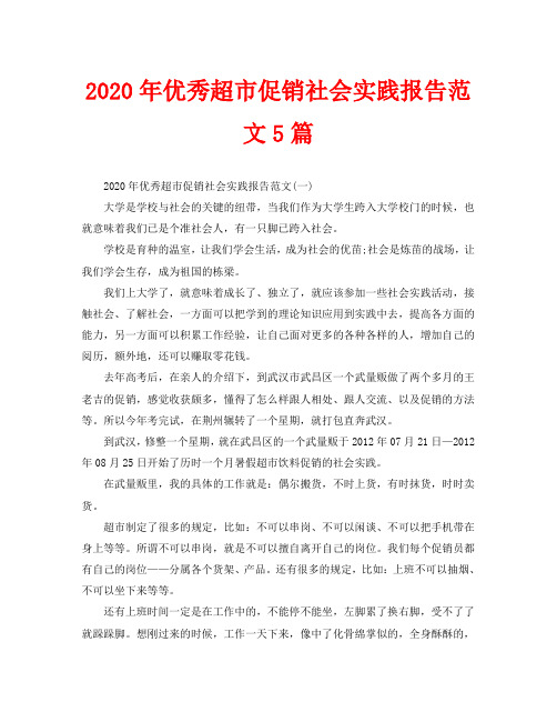 2020年优秀超市促销社会实践报告范文5篇