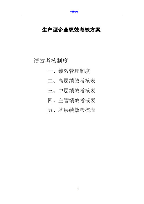 2013年某公司绩效考核全套流程表格