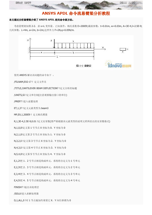 ANSYSAPDL命令流悬臂梁分析教程